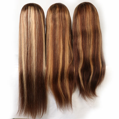 4*4 lace closure Brazilian Hair Piano Color p4/27 human hair wigs