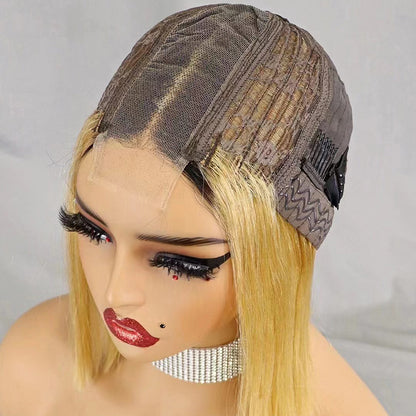 2×6 Lace  #1BT27  Human Hair Bob Wig