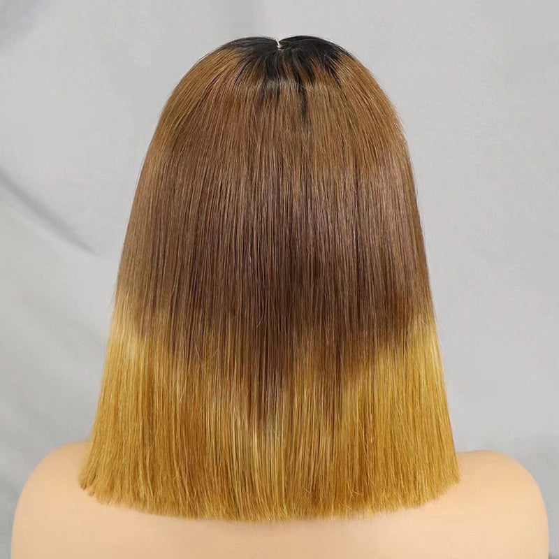 2×6 Lace Bob Wig#1BT4T30 Vietnamese Human Hair