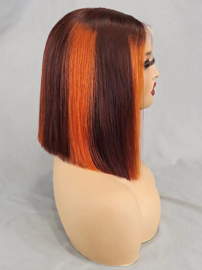 2×6Lace P2/350 Color Human Hair Bob Wig