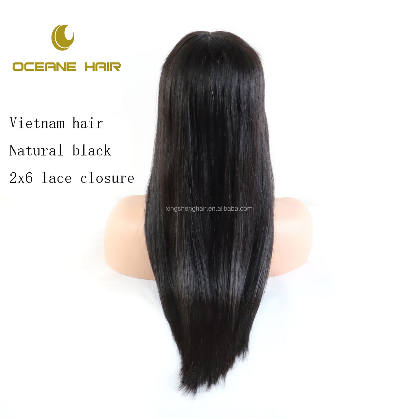 2*6 Lace Closure #NC Vietnamese Bone Straight Wig