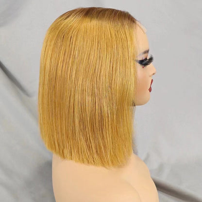 2×6Lace  #4T30  Human Hair Bob Wig