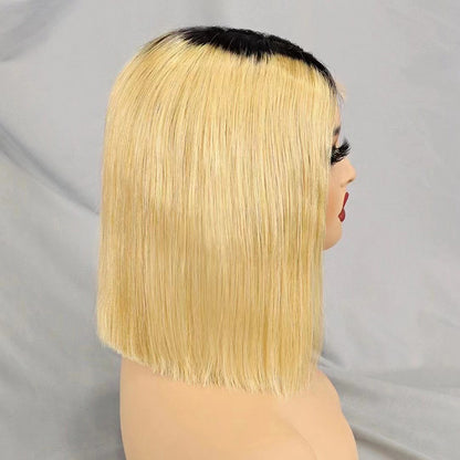 2×6 Lace  #1BT27  Human Hair Bob Wig