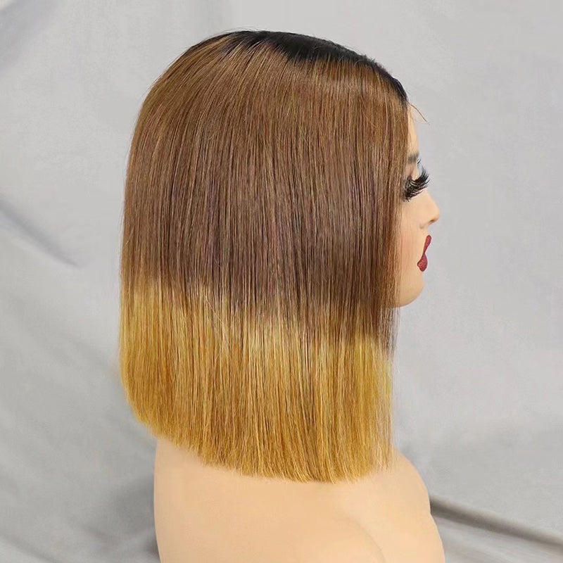 2×6 Lace Bob Wig#1BT4T30 Vietnamese Human Hair