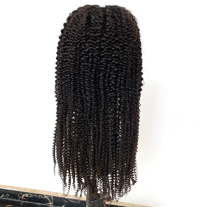 V Part  kinky Curl Brazlian Human Hair Wig