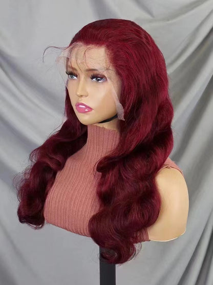 13*4BW lace frontal wig #99J Brazilian human hair