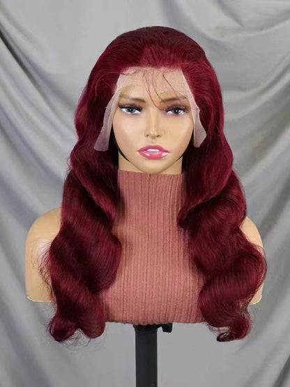 13*4BW lace frontal wig #99J Brazilian human hair