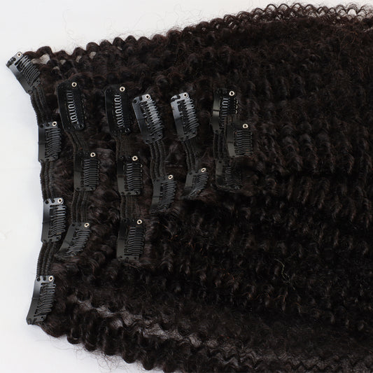 Afro kinky curly clip in hair for black woman