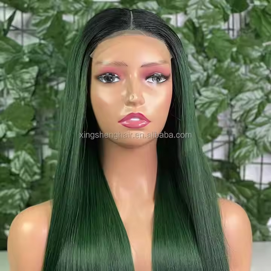 5*5 Lace Closure #T1B/Green Vietnamese Bone Straight Wig