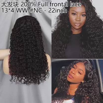 13x4 Lace Frontal Water Wave Wig Brazilian Human Hair